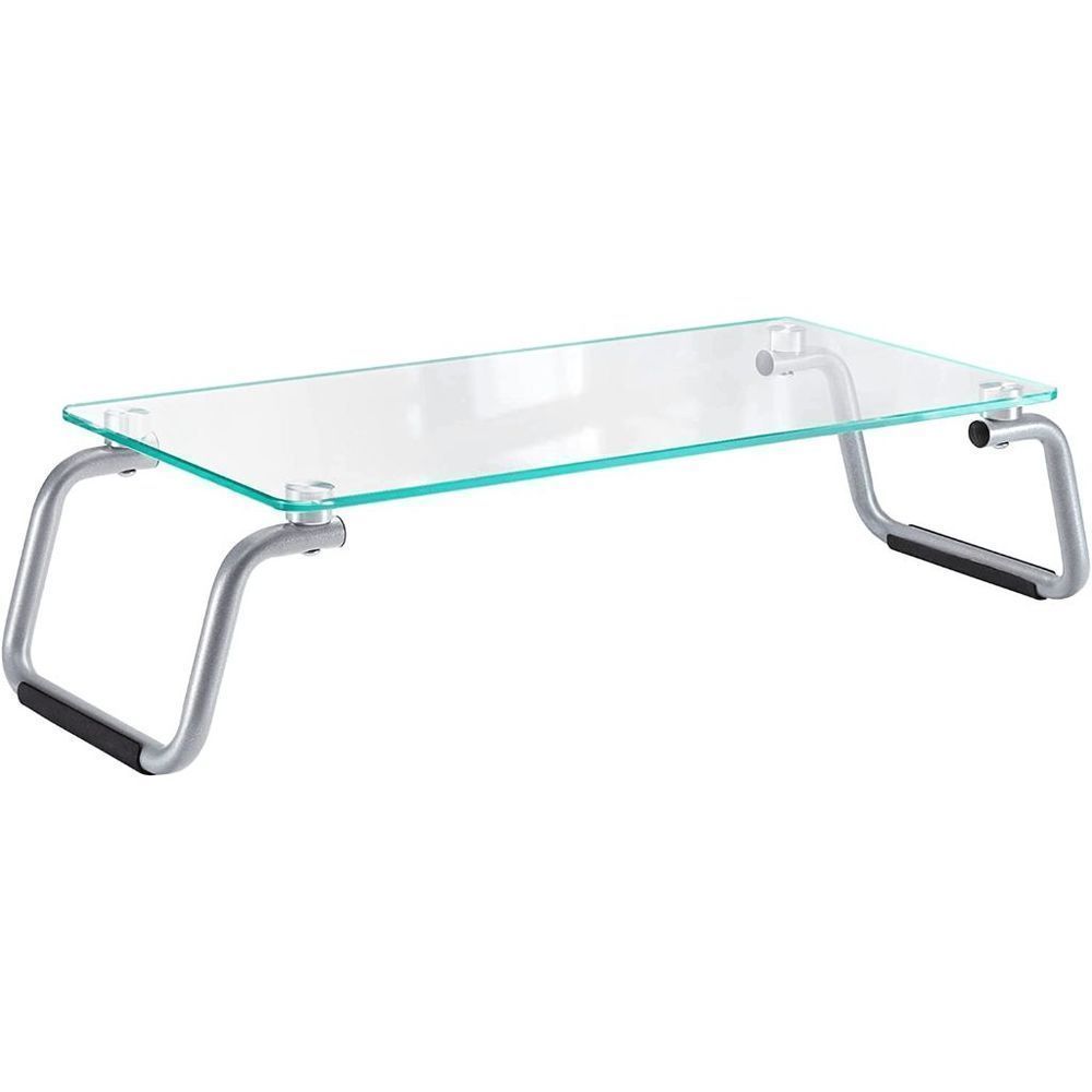 LORYERGO Glass clear Monitor Stand,for Desk,, r/Laptop/Printer, 4.7 inch Height